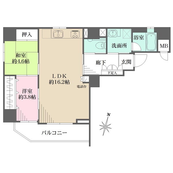 エイジングコート三宮の間取図