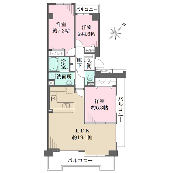 ファミールハイツ明石弐番館の間取図