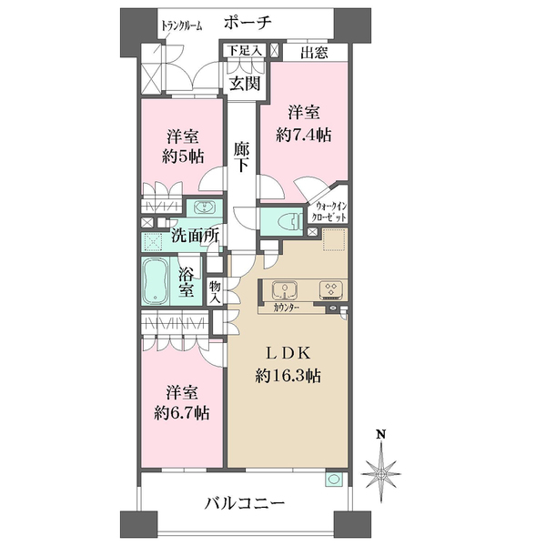 カルチェリベルテ学園都市の間取図