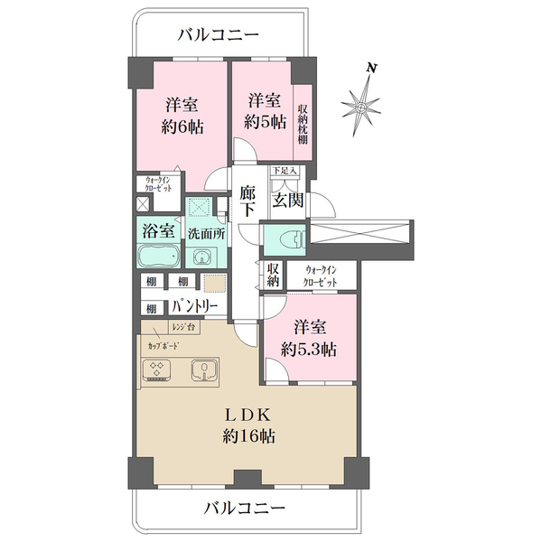 神戸パークシティB棟の間取図