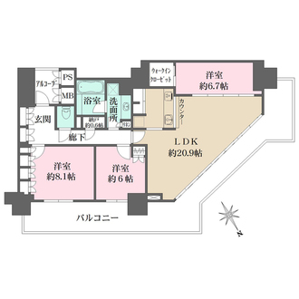 アーバンライフ神戸三宮ザ・タワーの間取図