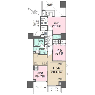 ザ・パークハウス神戸三宮の間取図