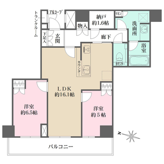 ザ・パークハウス神戸ハーバーランドタワーの間取図