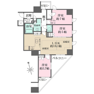 アトラス神戸中山手通の間取図