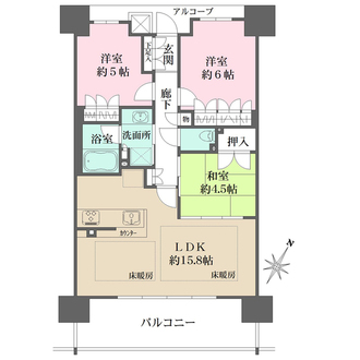 ザ・パークハウス神戸元町の間取図