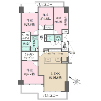 エバーグリーンポートアイランド9号棟の間取図