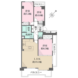 ファミールハイツ明石弐番館の間取図