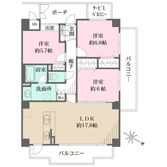 神戸熊内町パークハウスの間取図