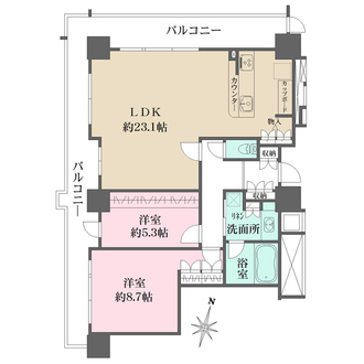 ライオンズタワー神戸元町の間取図