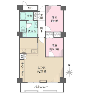 山手ダイヤハイツA棟の間取図