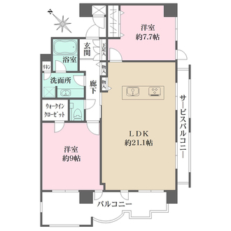 ワコーレ神戸元町アクシアの間取図