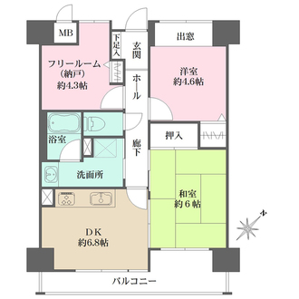 リブコート兵庫水木通の間取図