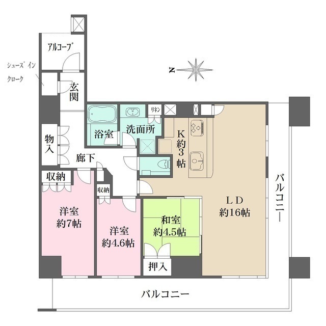 さきタワー・サンクタス尼崎駅前の間取図