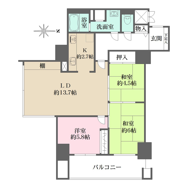 ラ・ヴィーダ西宮の間取図