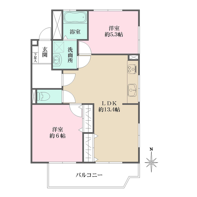 ヴィラ芦屋Ｂ棟の間取図