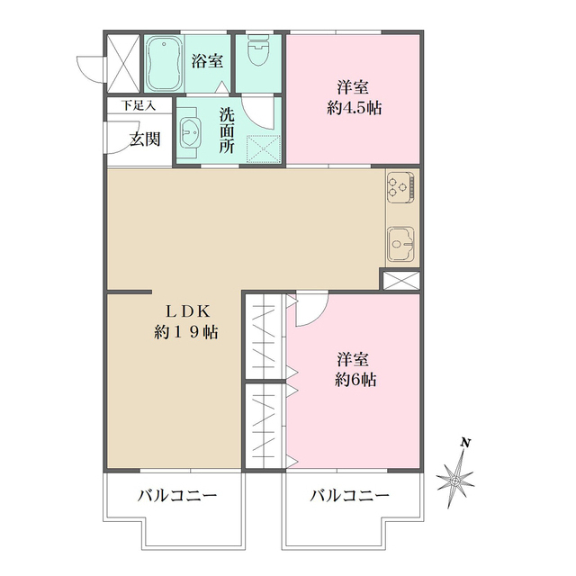 ヴィラ芦屋Ｂ棟の間取図