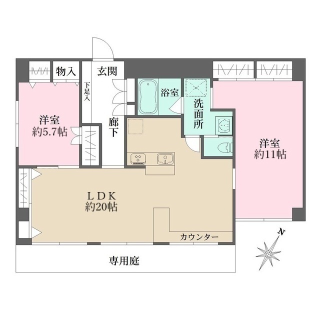 パインコート芦屋の間取図