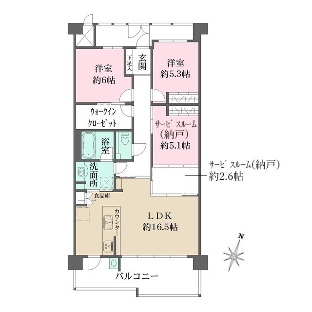ロイヤルヴィーゼ芦屋シーズ・コートの間取図
