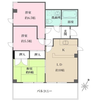 北広田ヒルサイドテラス　南棟の間取図