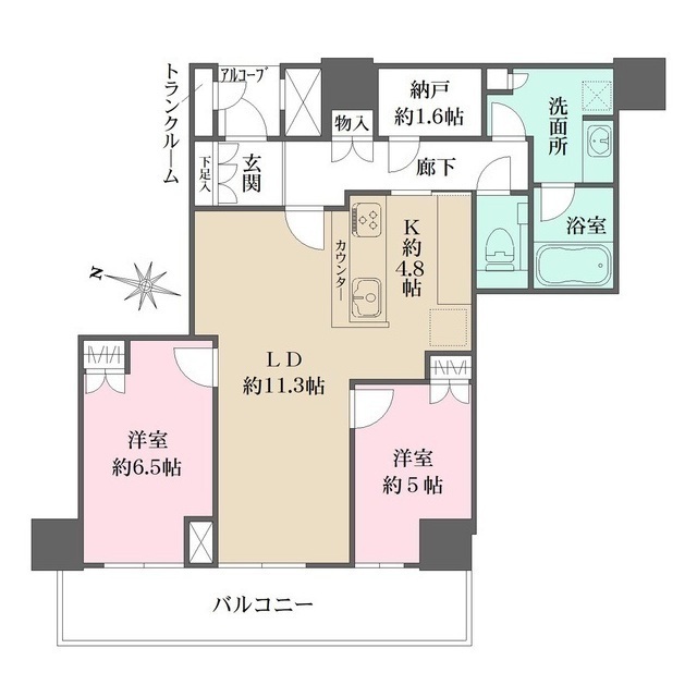 ザ・パークハウス神戸ハーバーランドタワーの間取図