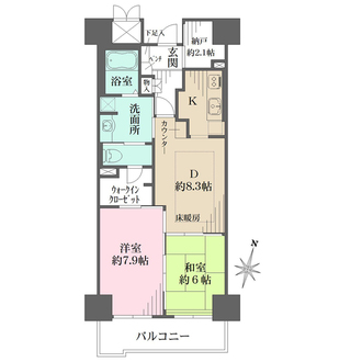 ＲＩＣイーストコート１１番街の間取図