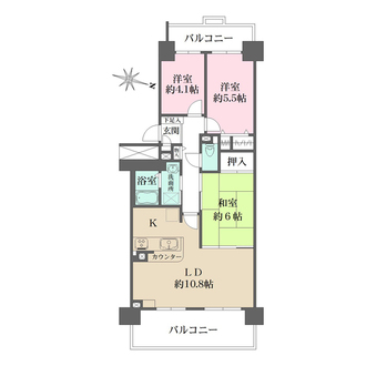 ＲＩＣイーストコート７番街１番館の間取図