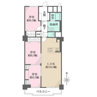 塚口さんさんタウン二番館の間取図