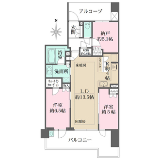 プラウド武庫之荘一丁目の間取図