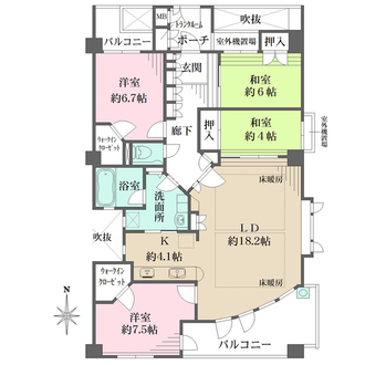 エスト塚口フォレストコートの間取図
