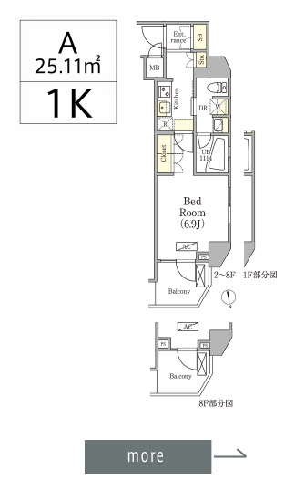 A 25.11㎡ 1K