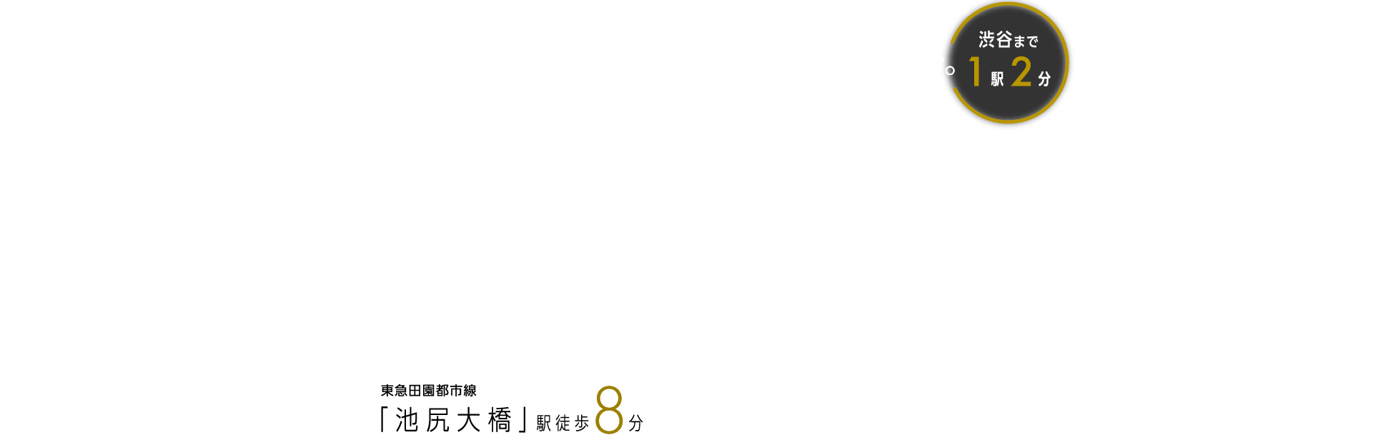 オンも、オフも、ダイレクト。渋谷まで1駅2分 「渋谷」「表参道」「大手町」へ直結アクセス。ビジネスも、プライベートも、軽快に思いのまま。 東急田園都市線「池尻大橋」駅徒歩8分