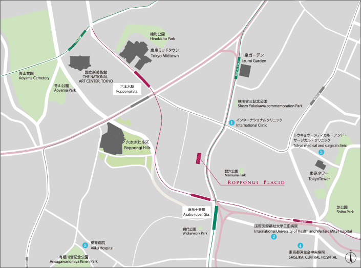 area map:Medical Facilities